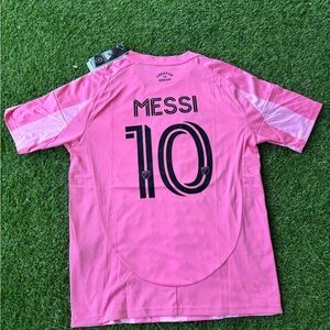 INTER MIAMI Men’s Messi #10 Adidas Pink Striped Soccer Jersey